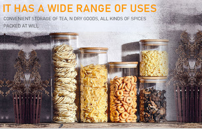 Glass Storage Jar Wood Lid - Mini (6.5 x 10 cm), Small (8.5 x 12 cm)