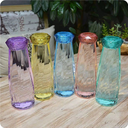 Colorful Diamond Glass Water Bottle – 500 ML