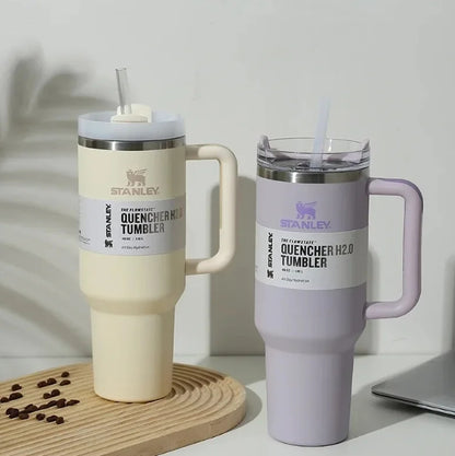 Stanley-Style Tumbler with Handle & Straw – 40oz / 1200 ML