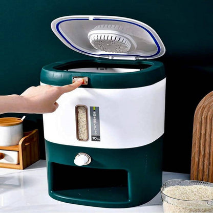 Kitchen Press Button Rice Box - 10 KG Capacity