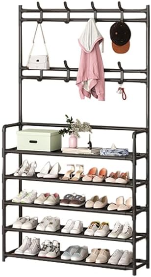 5 Layer Shoe Stand with Coat Hook Narrow, 4 Layer 5 Layer Broad