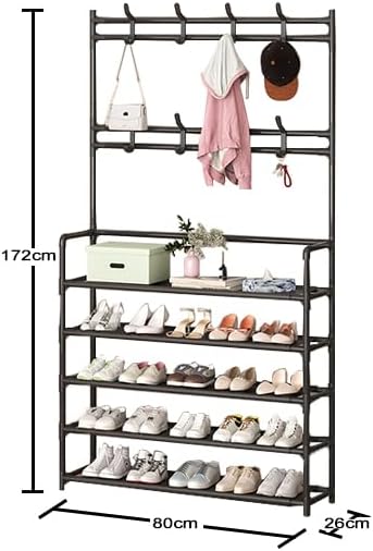 5 Layer Shoe Stand with Coat Hook Narrow, 4 Layer 5 Layer Broad