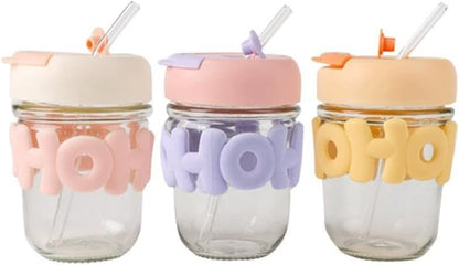 HOHO Leather Straw Glass Cup (320ML) – Premium Aesthetic Beverage Tumbler