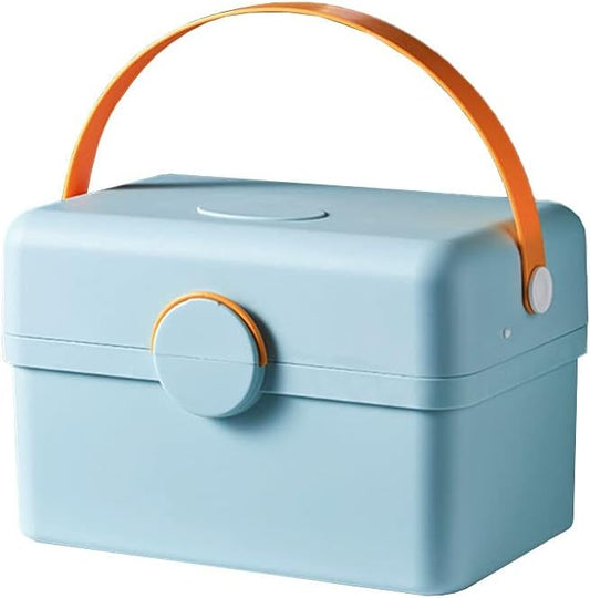 Portable Plastic Storage Box with Handle & Lock – Multi-Compartment Organizer