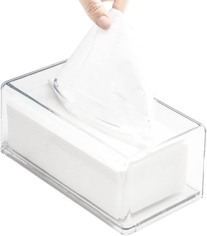 Premium Acrylic Tissue Box Clear – Crystal-Clear Sleek Desktop Organizer