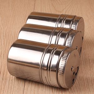 Adjustable Rotating Metal Spice Shakers – Moisture-Proof Salt and Pepper Dispensers with 3-Hole Settings