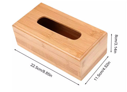 Tissue Box Wood Normal – Elegant Bamboo Desktop Napkin Holder