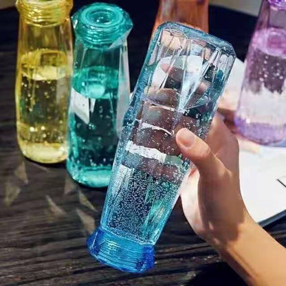 Colorful Diamond Glass Water Bottle – 500 ML
