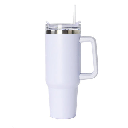 1200ML Insulated Stainless Steel Tumbler with Easy-Grip Handle – Double-Wall Vacuum Travel Mug with Straw and Splash-Proof Lid