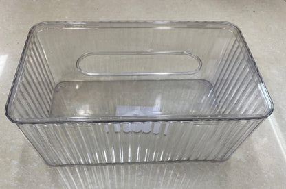 Taiwan Tissue Box – Premium High-Clarity Ribbed Acrylic Organizer