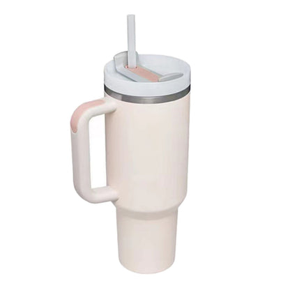 1200ML Insulated Stainless Steel Tumbler with Handle – Double-Wall Vacuum Flask with Straw and Leak-Proof Lid
