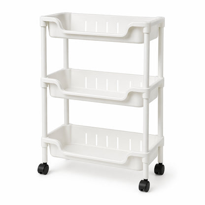 3-Layer Multipurpose Storage Trolley | Slim Rolling Organizer Rack for Kitchen, Bathroom & Home