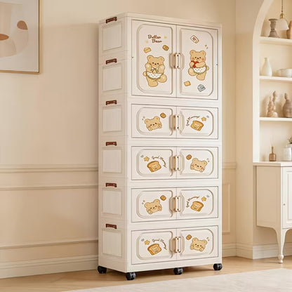 Baby Cupboard Bear Design – Multi-Door Kids Storage Cabinet