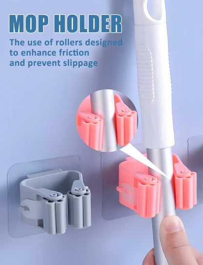 Mop Holder / Mop Sticker – Premium Wall-Mounted Multi-Functional Tool Organizer