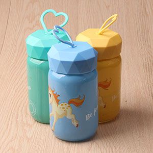 Cartoon Diamond Glass Cup – Premium Kids’ Portable Insulated Tumbler