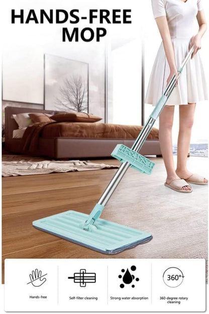 Dry Mop Blue – Premium Microfiber Flat Mop for Hands-Free Cleaning