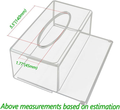 Premium Acrylic Tissue Box Clear – Crystal-Clear Sleek Desktop Organizer