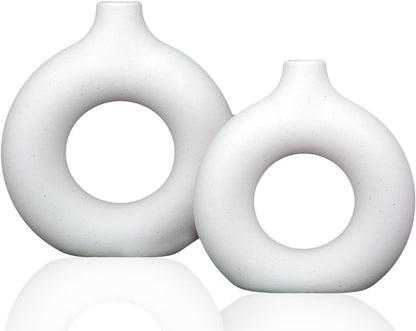 Plastic Vase Shelf Decor for Bedroom - White