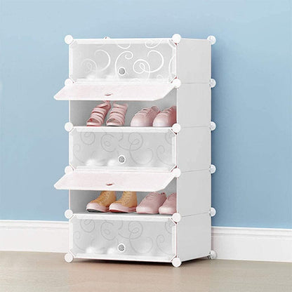 Elite Frosted Long-Profile 4-Tier Shoe Organizer
