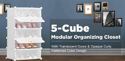 Shoe Rack Up-Way White, Black Frosted Glass - 4 Layer, 5 Layer, 6 Layer