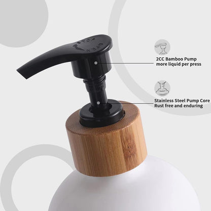 Hands Dishes Soap Bottle Wood - ROUND