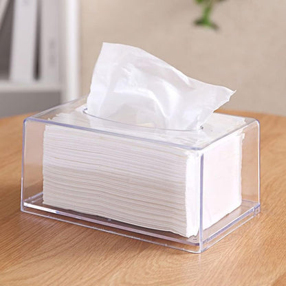 Premium Acrylic Tissue Box Clear – Crystal-Clear Sleek Desktop Organizer