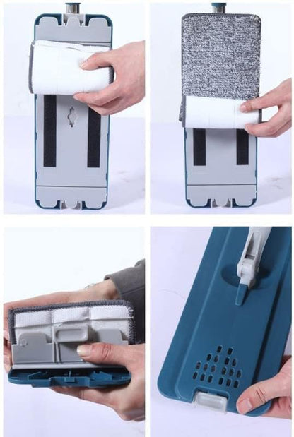 Dry Mop Blue – Premium Microfiber Flat Mop for Hands-Free Cleaning