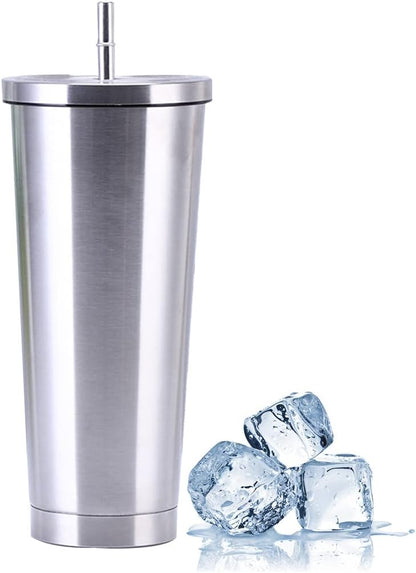 Vacuum Glass S.S – Insulated Stainless Steel Tumbler with Straw