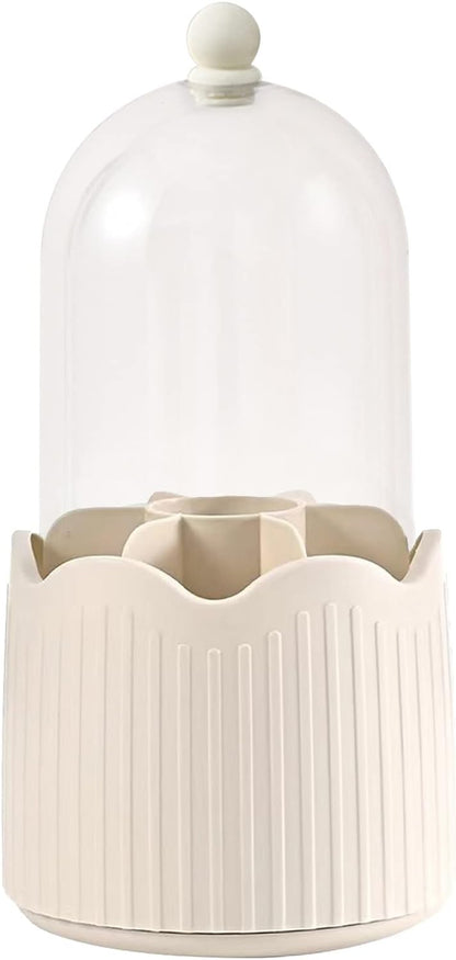 Revolving Cosmetic Organizer – Premium Dust-Proof Vanity Display & Caddy