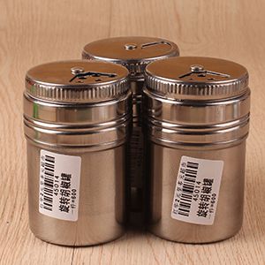 Adjustable Rotating Metal Spice Shakers – Moisture-Proof Salt and Pepper Dispensers with 3-Hole Settings