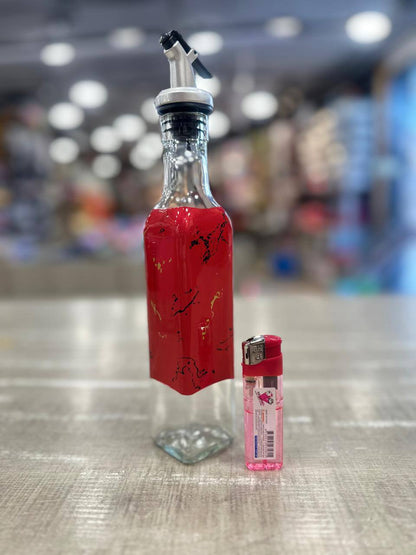 Glass Oil Bottle Marble Touch – Elegant Kitchen Dispenser
