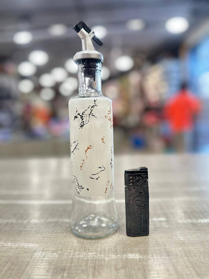 Glass Oil Bottle Marble Touch – Elegant Kitchen Dispenser