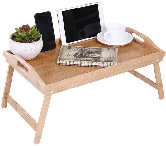 Wooden Folding Table Large – Premium Bamboo Laptop & Bed Tray
