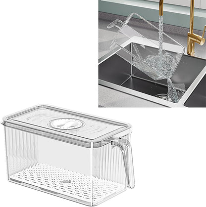 Acrylic Fridge Box Large – Premium Textured Refrigerator Organizer with Handle