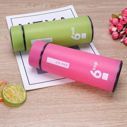 Double-Wall 450ml  Glass Travel Tumbler with Protective Matte Sleeve