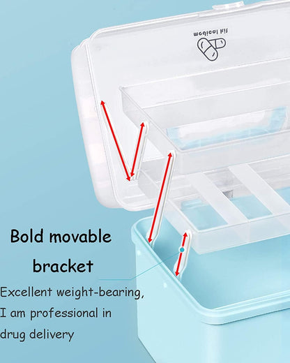 Lockable Plastic Medicine Storage Box with Handle – Large Capacity