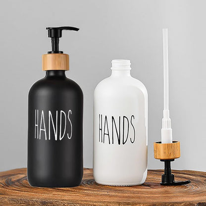 Hands Dishes Soap Bottle Wood - ROUND