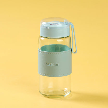 PureSip Insulated Glass Tea Mug with Protective Window Sleeve & Easy-Grip Handle 320ML