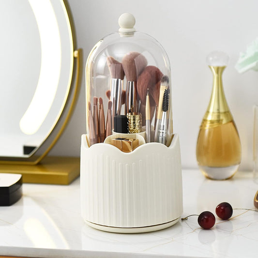 Revolving Cosmetic Organizer – Premium Dust-Proof Vanity Display & Caddy