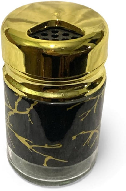 Luxury Glass Spice Shaker, Gold Plated Lid