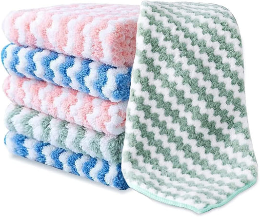 5 Pack Microfiber Cleaning Cloths Super Absorbent Fibre Dish Cleaning Cloths