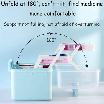 Lockable Plastic Medicine Storage Box with Handle – Large Capacity