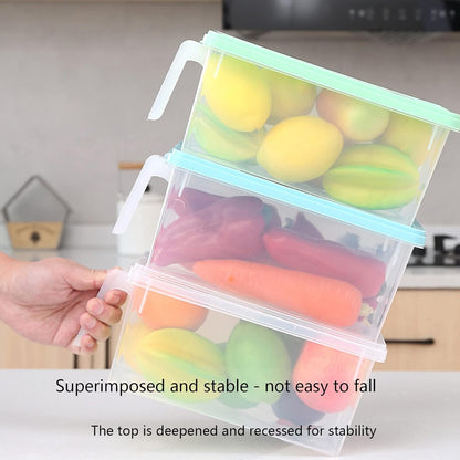 P.P Fridge Box With Handle & Cover Large – Premium Stackable Fresh-Keeping Organizer