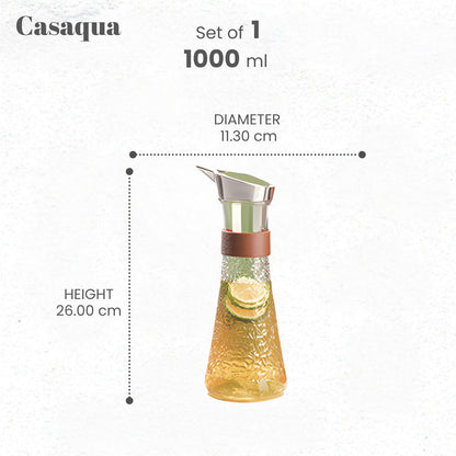 Premium Textured Glass Water Pitcher with Glasses