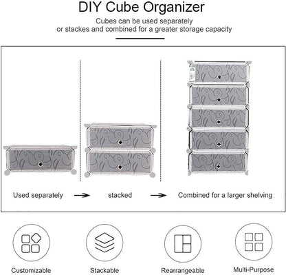 Elite Frosted Long-Profile 4-Tier Shoe Organizer