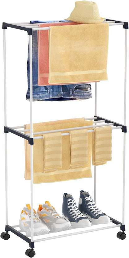 3-Tier Movable Towel & Clothes Rack