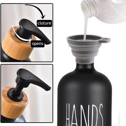 Hands Dishes Soap Bottle Wood - SQUARE