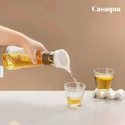 Premium Textured Glass Water Pitcher with Glasses