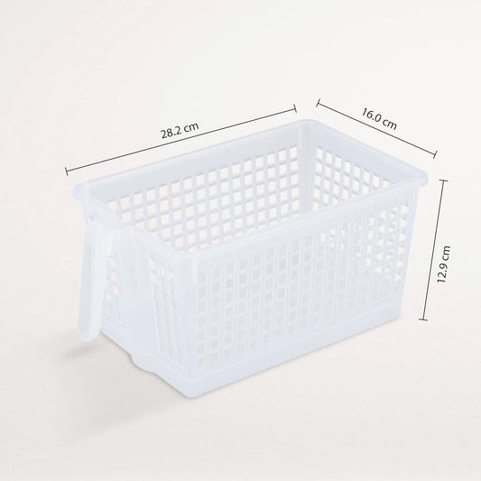 Fridge Basket with Handle – Premium Ventilated Refrigerator Organizer