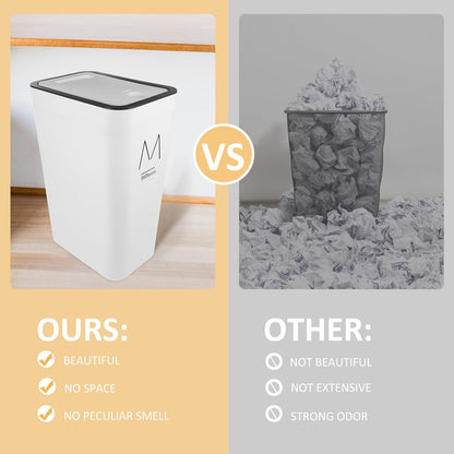 Slim Plastic Rubbish Bin, Slim Bin with Lid, 9L, 11L